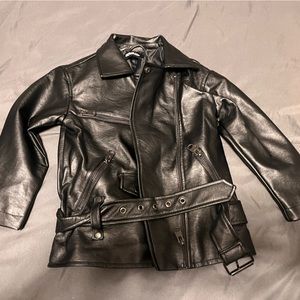 Girls faux leather biker jacket size 5-.